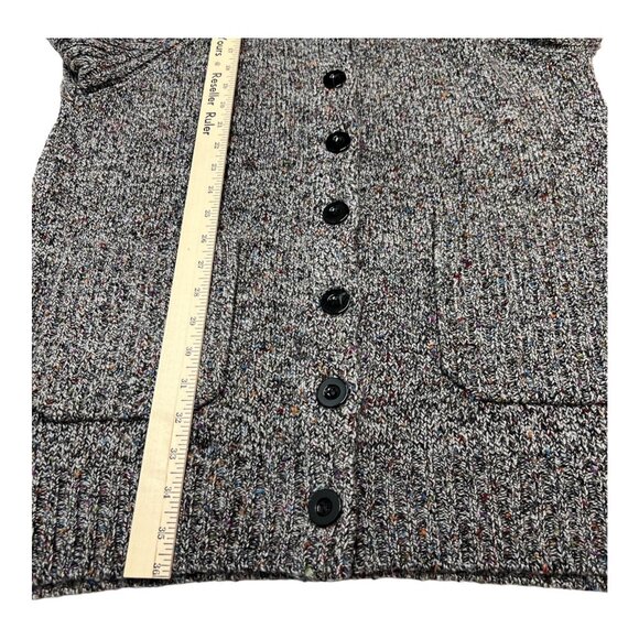 Drapers‎ Damons Sweater Jacket Womens PM Marbled Gray Mock Neck Classic Office - Picture 5 of 7